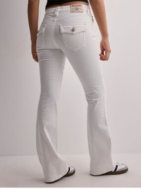 True Religion White Low Rise Flare Distressed Jeans Y2K 30